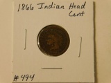 1866 INDIAN HEAD CENT AG