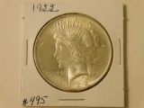 1922 PEACE DOLLAR BU