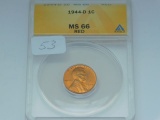 1944D LINCOLN CENT ANACS MS66 RED