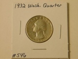 1932 WASHINGTON QUARTER (FIRST YEAR) XF