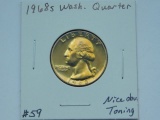 1968S WASHINGTON QUARTER (NICE TONING) PF