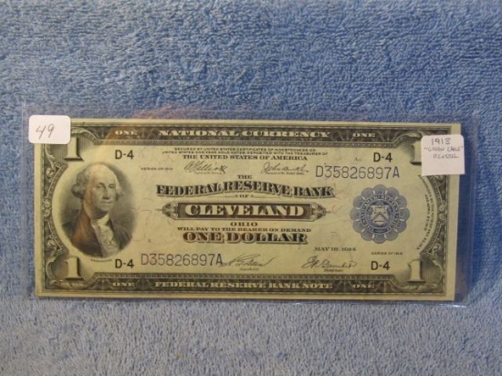 1918 $1. NATIONAL CURRENCY NOTE CLEVELAND, OH. (NICE) CU