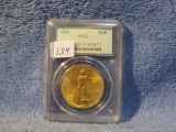 1924 ST. GAUDENS $20. GOLD PCGS MS62