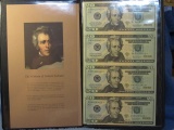 SHEET OF 4 UNCUT 2004A $20. STAR NOTES