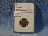 1945 LINCOLN CENT NGC MS66 RED