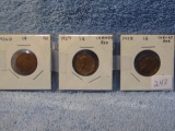 1926D,27,28, LINCOLN CENTS (3-COINS) AU-BU