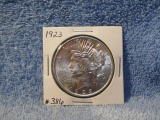 1923 PEACE DOLLAR UNC-CLEANED