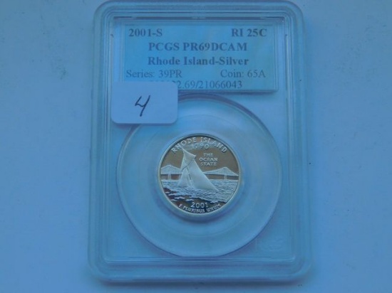 2001S SILVER RHODE ISLAND QUARTER PCGS PR69 DCAM