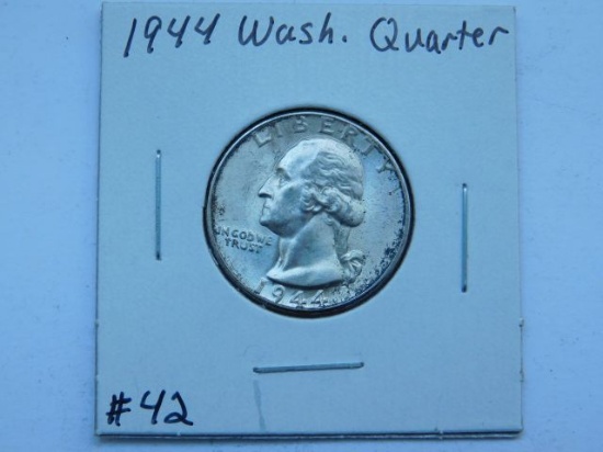 1944 WASHINGTON QUARTER BU