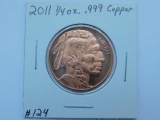 2011 BUFFALO 1/4-OZ. .999 COPPER ROUND PF