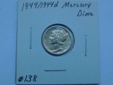 1944/1944D MERCURY DIME AU