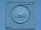 2018 SOUTH AFRICA 1-OZ. .999 SILVER KRUGERRAND BU
