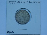 1883 NO CENTS V-NICKEL VF