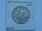 1917 WALKING LIBERTY HALF VF