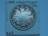 1989S LIBRARY OF CONGRESS SILVER DOLLAR PF