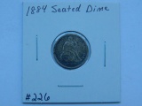 1884 SEATED DIME (TONING) F