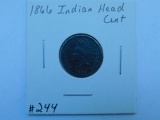 1866 INDIAN HEAD CENT (CORRODED) VF