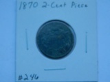 1870 2-CENT PIECE (CORRODED) XF