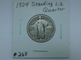 1924 STANDING LIBERTY QUARTER VF