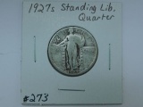 1927S STANDING LIBERTY QUARTER (TOUGH DATE) F