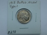 1913 TYPE-1 BUFFALO NICKEL XF