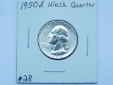 1950D WASHINGTON QUARTER BU