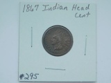 1867 INDIAN HEAD CENT (CORRODED) F