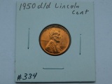 1950D/D LINCOLN CENT BU RED