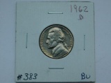 1962D JEFFERSON NICKEL BU