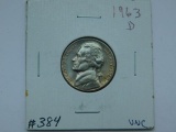 1963D JEFFERSON NICKEL BU