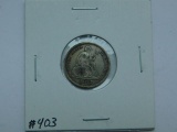 1872 SEATED DIME VF