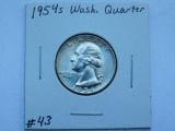 1954S WASHINGTON QUARTER BU