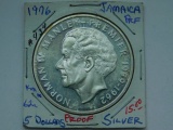 1976 JAMAICA SILVER $5. COIN PF