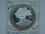 1990 NIUE SILVER $50. COIN PF