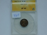 1917S LINCOLN CENT ANACS VF20