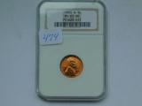 1955S LINCOLN CENT NGC MS65 RD