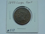 1848 LARGE CENT XF