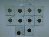 10 DIFFERENT LINCOLN CENTS 1932D-40D