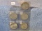 1922,23,24,25,26, PEACE DOLLARS (5-COINS) BU