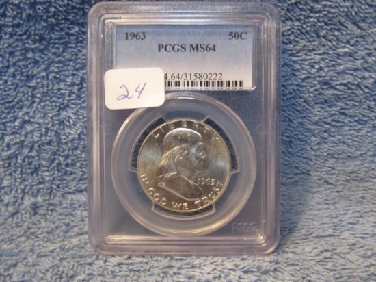 1963 FRANKLIN HALF PCGS MS64