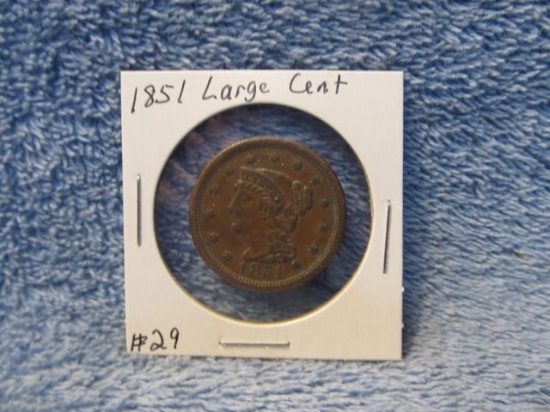 1851 LARGE CENT XF