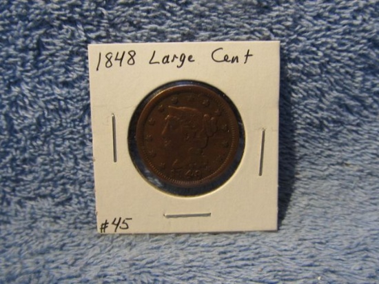 1848 LARGE CENT VF