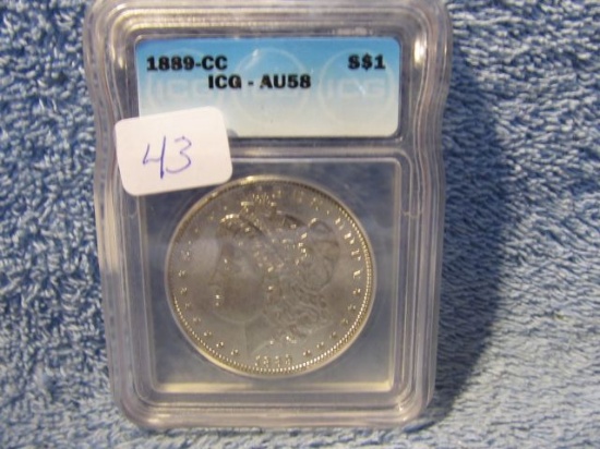 1889CC MORGAN DOLLAR ICG AU+