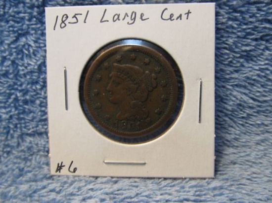 1851 LARGE CENT VF