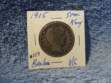 1915 BARBER HALF SEMI KEY VG