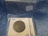 1834 VG,1848 VG,1852 VF, LARGE CENTS