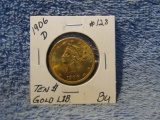 1906D LIBERTY $10. GOLD UNC