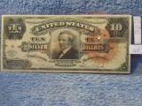 1886 $10. (TOMBSTONE NOTE) SILVER CERTIFICATE (VERY RARE) XF+