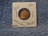 1913 $2.50 INDIAN HEAD GOLD PIECE AU