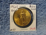 1925 $20. SAINT GAUDENS GOLD PIECE AU